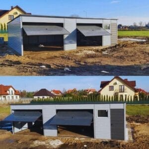 GARAŻ BLASZANY 8,5X6,0 RAL DACH JEDNOSPADOWY