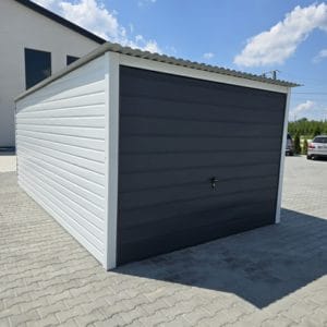 GARAŻ BLASZANY 3X5 RAL BIAŁY + DACH I BRAMA ANTRACYT